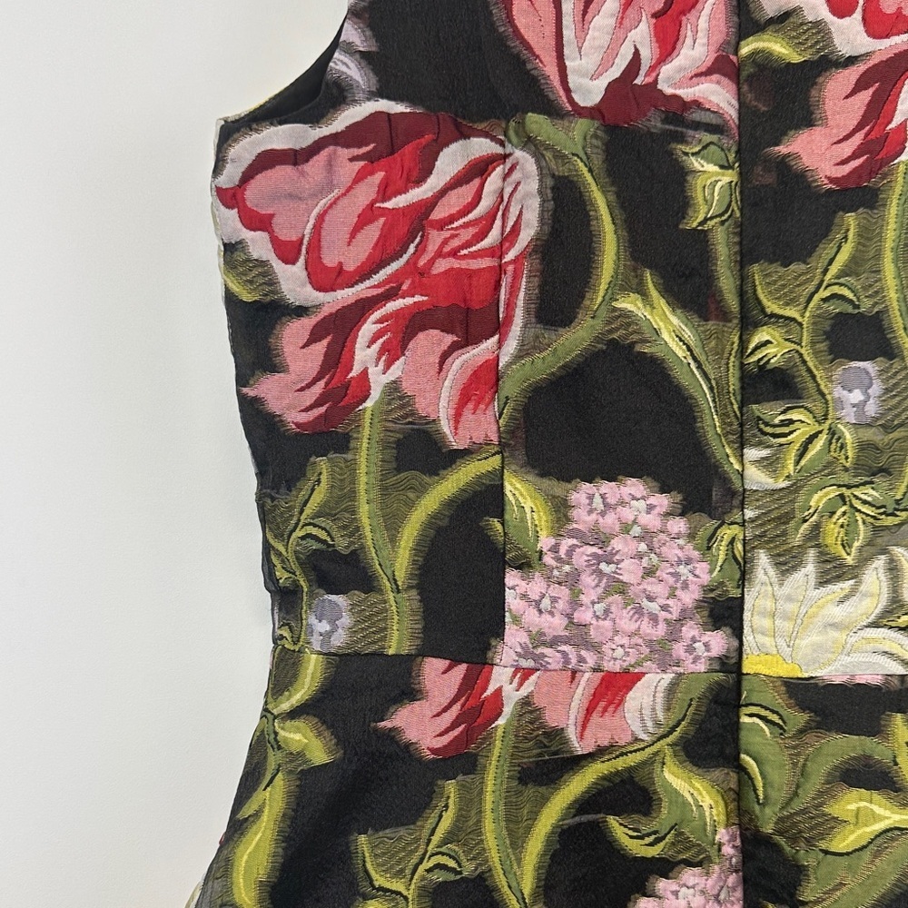 Teri Jon by Rickie Freeman Embellished Floral Jacquard Sleeveless Midi Dress 6 - Picture 9 of 11